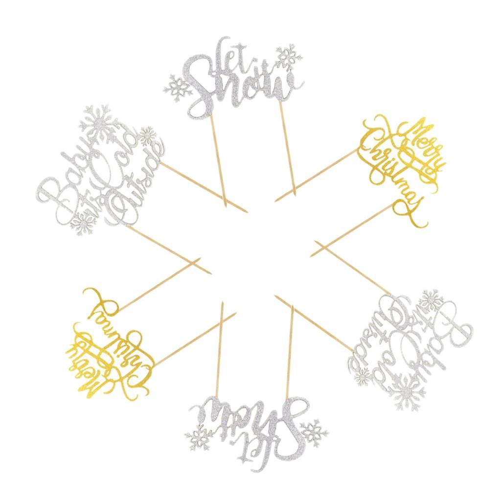 6x Christmas Cake  Props Christmas Party Supplies toy for