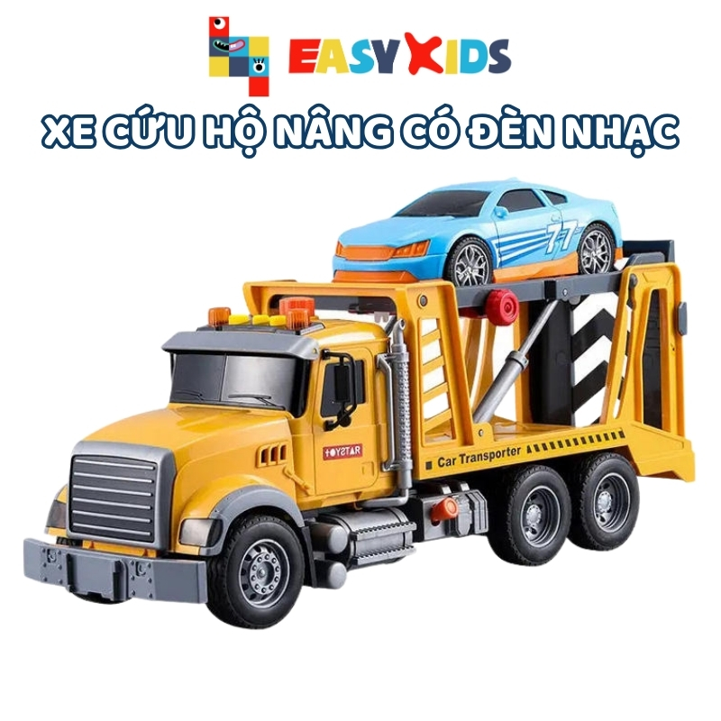 Xe Cứu Hộ Đồ Chơi Cỡ Lớn Cho Bé, Xe Cứu Hộ Nâng Ô Tô Giao Thông Có Đèn Nhạc