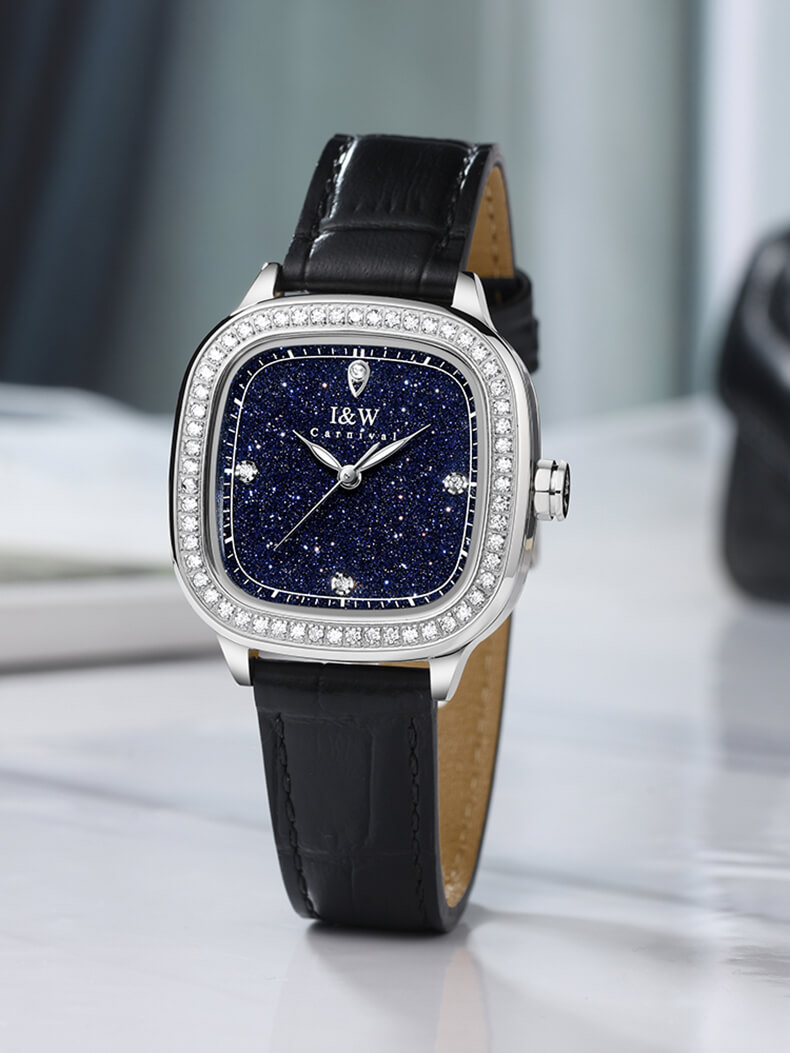 Đồng hồ nữ chính hãng I&amp;W CARNIVAL IW632L-1 Kính sapphire ,chống xước ,Chống nước 30m ,Bảo hành 24 tháng,Máy điện tử(Pin),dây da cao cấp, thiết kế đơn giản dễ đeo