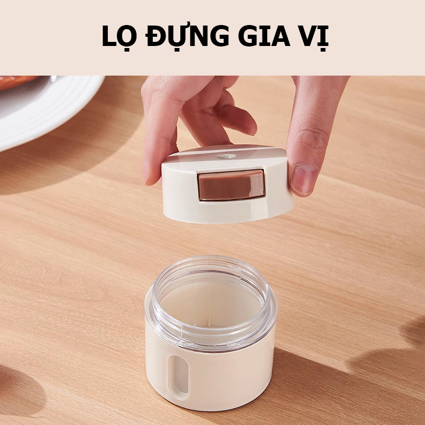 Lọ đựng gia vị có nam châm hút  từ treo tường kiểm soát định lượng muối-  K1615