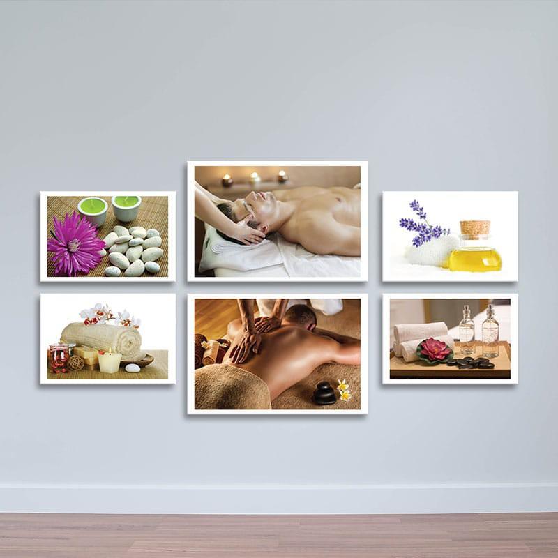 Bộ 6 tranh treo tường spa “Massage body” W1094