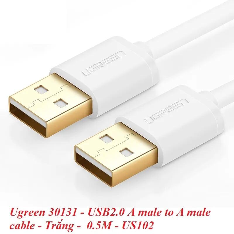 Ugreen UG30131US102TK 0.5M màu Trắng Cáp 2 đầu USB 2.0 vỏ nhựa PVC - HÀNG CHÍNH HÃNG