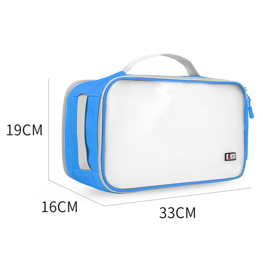 Shoe Bag Waterproof Travel Bag Shoe Organizer Case Holder 3 Pairs of Shoes-Blue