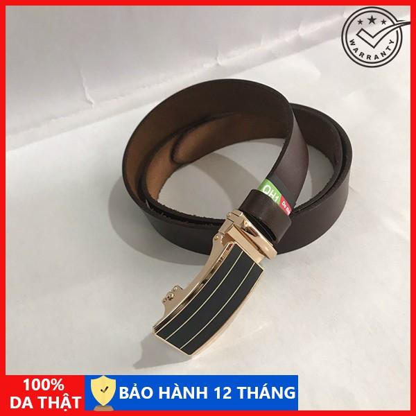 Dây Lưng Da Bò Nam - Da Bò Nguyên Miếng - Khóa Tự Động