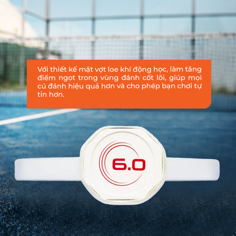 Vợt Pickleball Six Zero Ruby Cao Cấp 16mm - Toàn Diện - Kiểm Soát - Bền Bỉ - Tốc Độ - Xoáy Tuyệt Đỉnh - Nhẹ