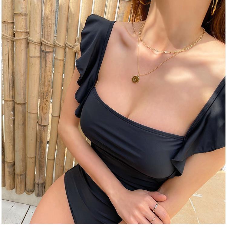 Bikini 1 mảnh kiểu Hàn Quốc đồ bơi đi biển bigsize liền thân kín đáo sexy cạp cao nâng ngực hở lưng che bụng 2657 K4T1-4