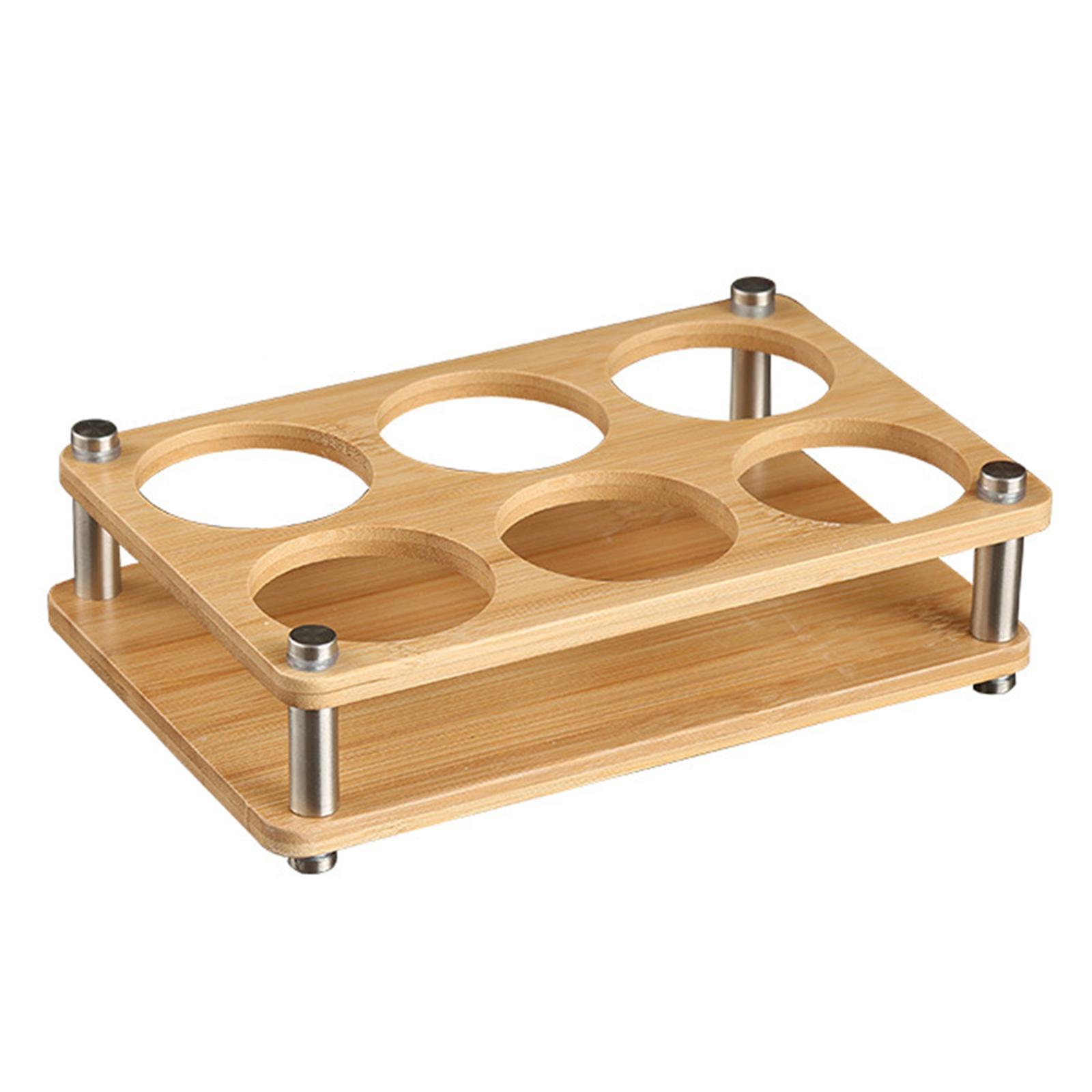 Glasses Holder Wood Cup Rack Holder Serving Tray Durable for Bar Events