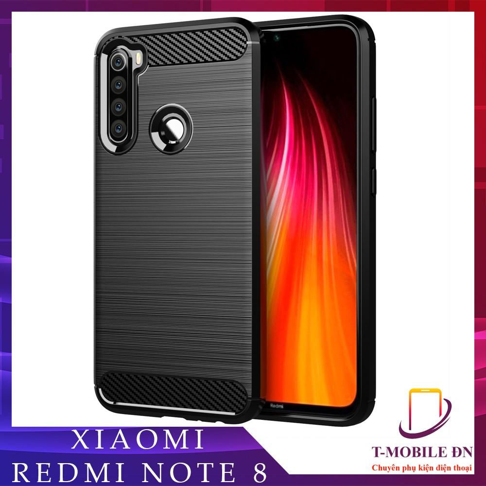 Ốp lưng cho Xiaomi Redmi Note 8 dẻo Carbon phay xước chống sốc chống vân tay