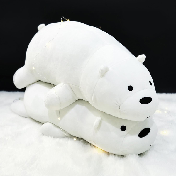 Gấu Bông We Bare Bears Nằm (70 Cm) Gb274 (Tặng 1 Móc Khóa Dây Da Pu Đính Đá Lấp Lánh Màu Ngẫu Nhiên)