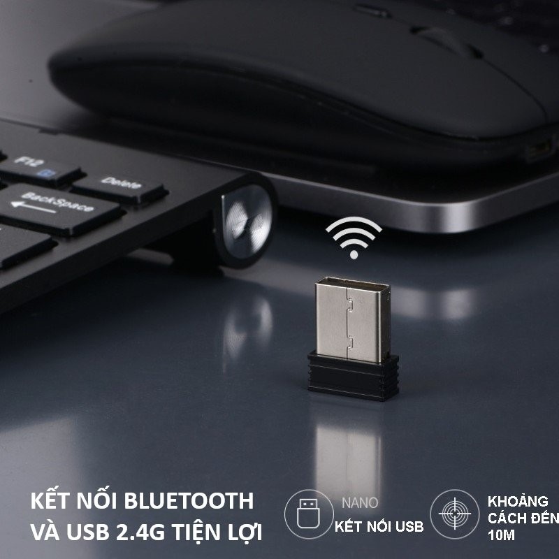 Hình ảnh Bàn phím không dây mini W200S - đa kết nối bluetooth 5.0 + 3.0 + Usb wireless 2.4G hàng nhập khẩu