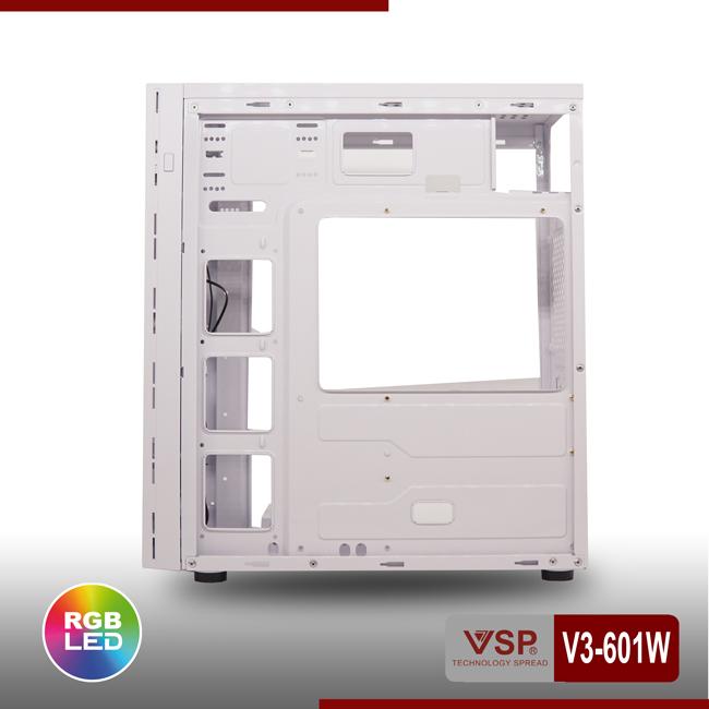 Vỏ Case Máy Tính VSP V3-601 White (Màu Trắng) - Hàng Chính Hãng