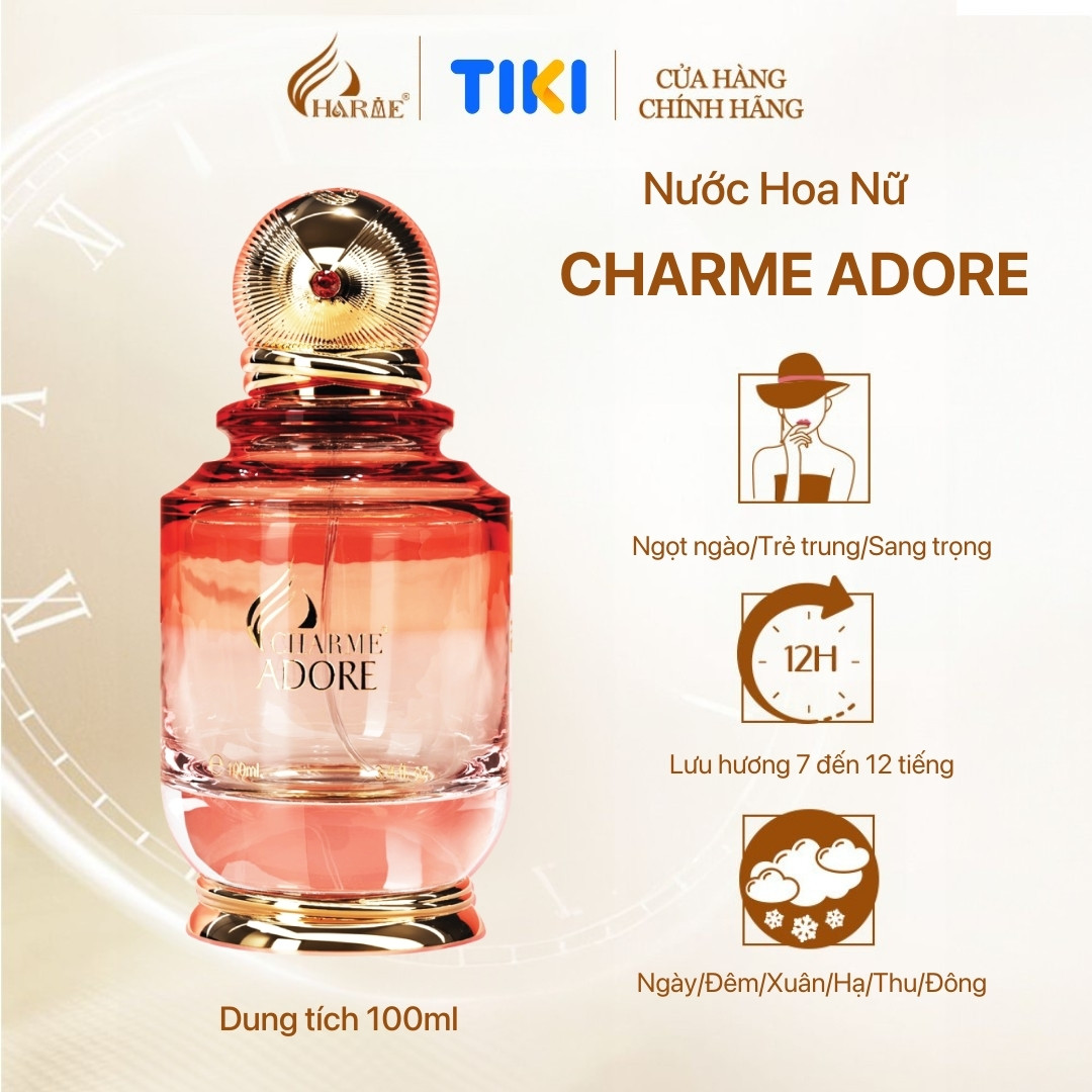 Nước Hoa Nữ Charme Adore 50Ml100Ml Lưu Hương Lâu Tự Tin, Gợi Cảmnước Hoa Chính Hãng - 100 Ml