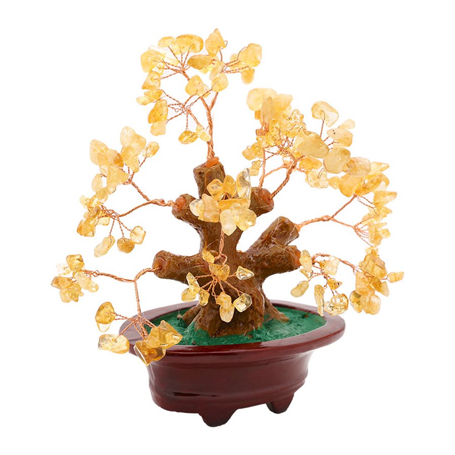 Cây Tài Lộc Kim Tiền Bằng Đá Thạch Anh Vàng