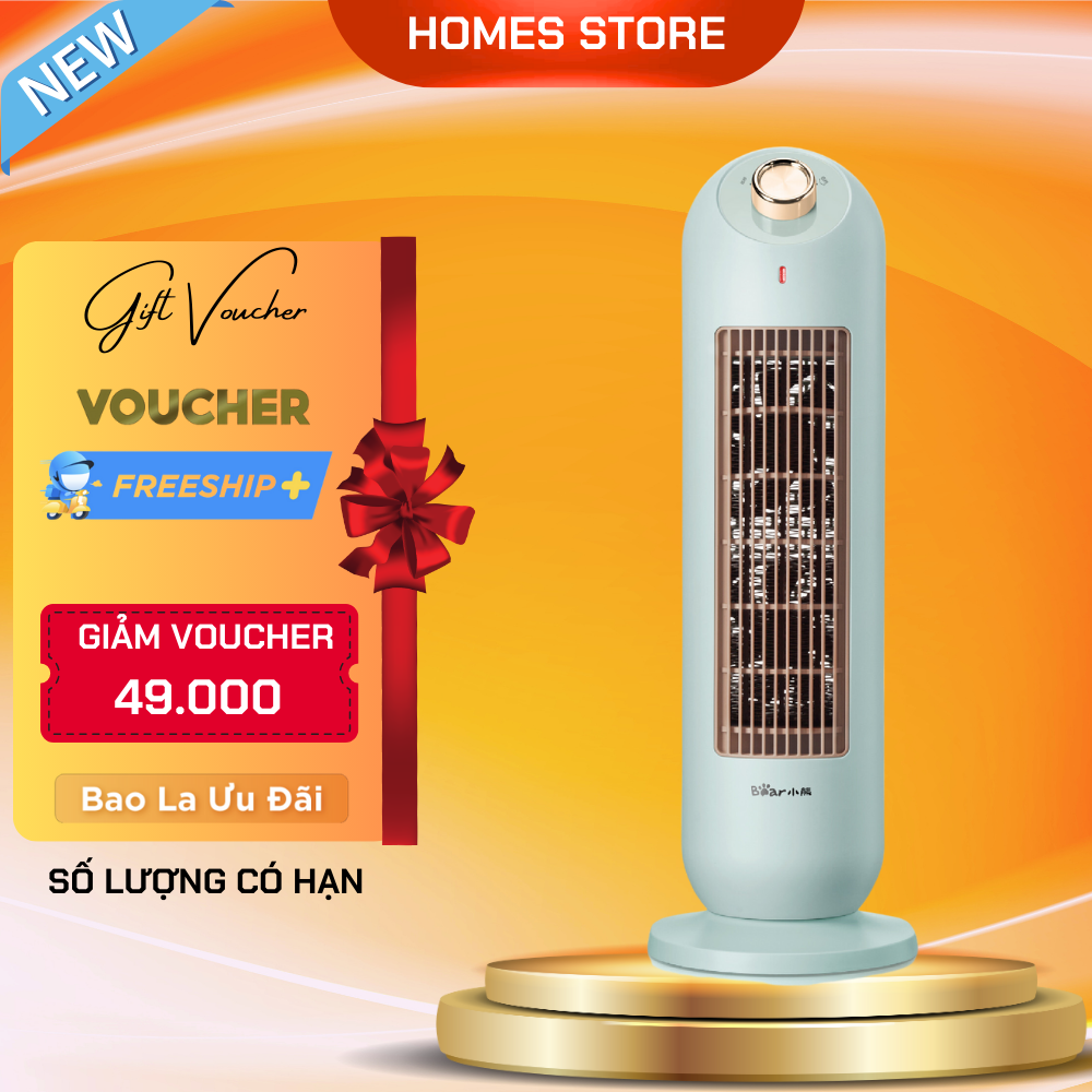 Máy Sưởi Ấm Gốm Bear DNQ-C20B1 Không Làm Khô Da Công Suất 2000W - Hàng Chính Hãng - Full Box