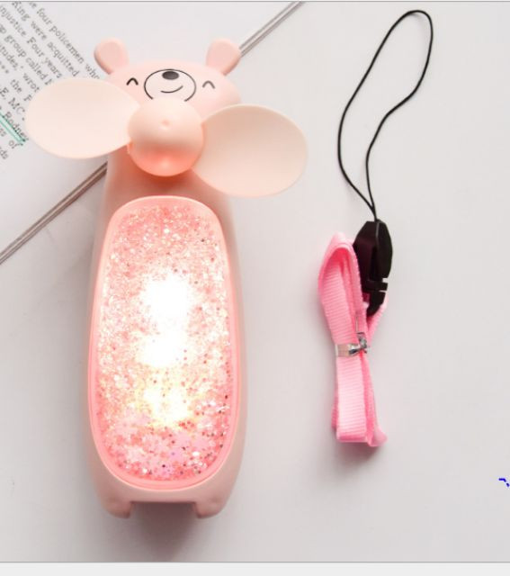 Quạt Usb Mini Nhũ Kim Tuyến Có Đèn Led Nhiều Màu - Hàng Chính Hãng (Giao Màu Ngẫu Nhiên)