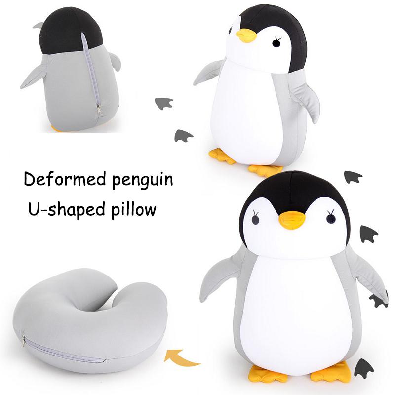 Bong Bóng Kiss Gối Mềm Mại Chim Cánh Cụt Hình CHỮ U Bảo Vệ Giấc Ngủ Cổ, Gối Ngủ Trưa Văn Phòng Cơ Thể Gối Du Lịch Xe Người Lớn dễ thương Gối