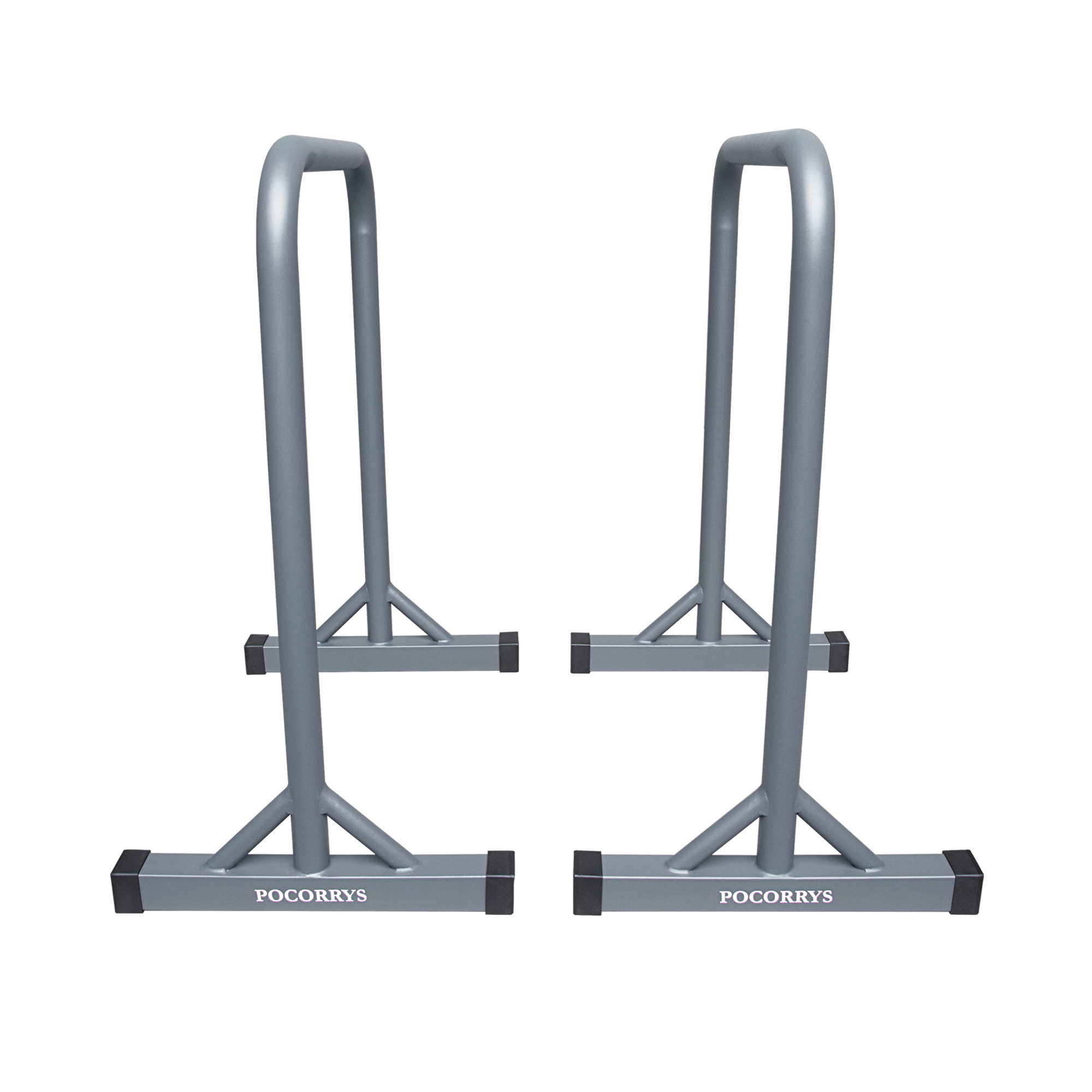 Xà kép Parallettes Dip cao 90cm, Pocorrys PAD-02, Màu ghi