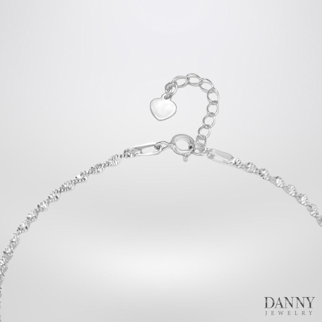 Lắc Chân Danny Jewelry Bạc 925 Xi Rhodium Dây xoắn trái tim LACY270