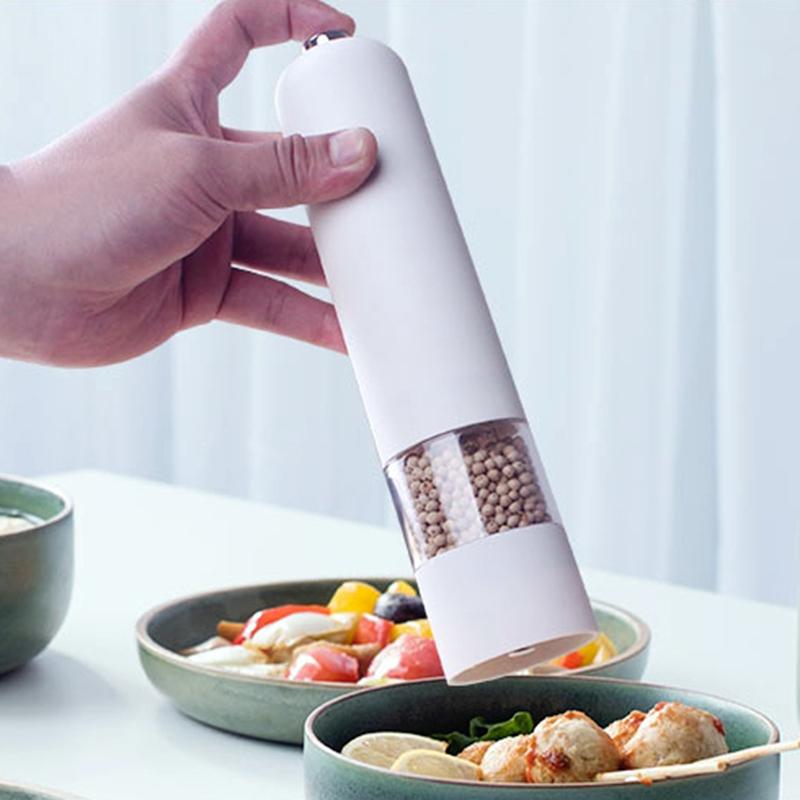 Điện Cối Xay Tiêu Tự Động Muối Tiêu Máy Xay Có Đèn Led Điều Chỉnh Coarseness Cho Gia Vị Nhà Bếp Và Tiện Ích