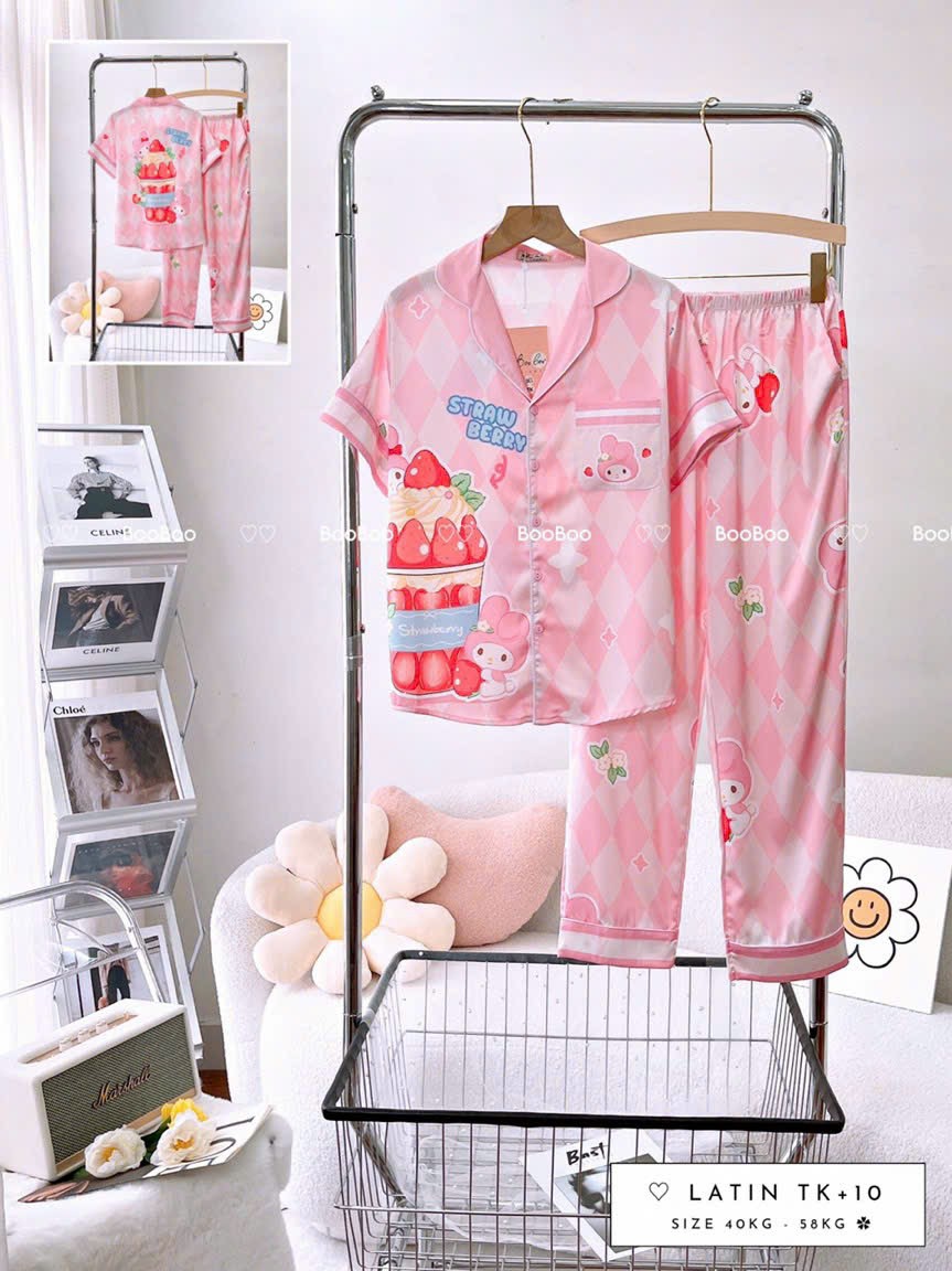 Đồ Bộ Pijama Nữ Lụa Latin Thiết Kế Cao Cấp - Mã 14