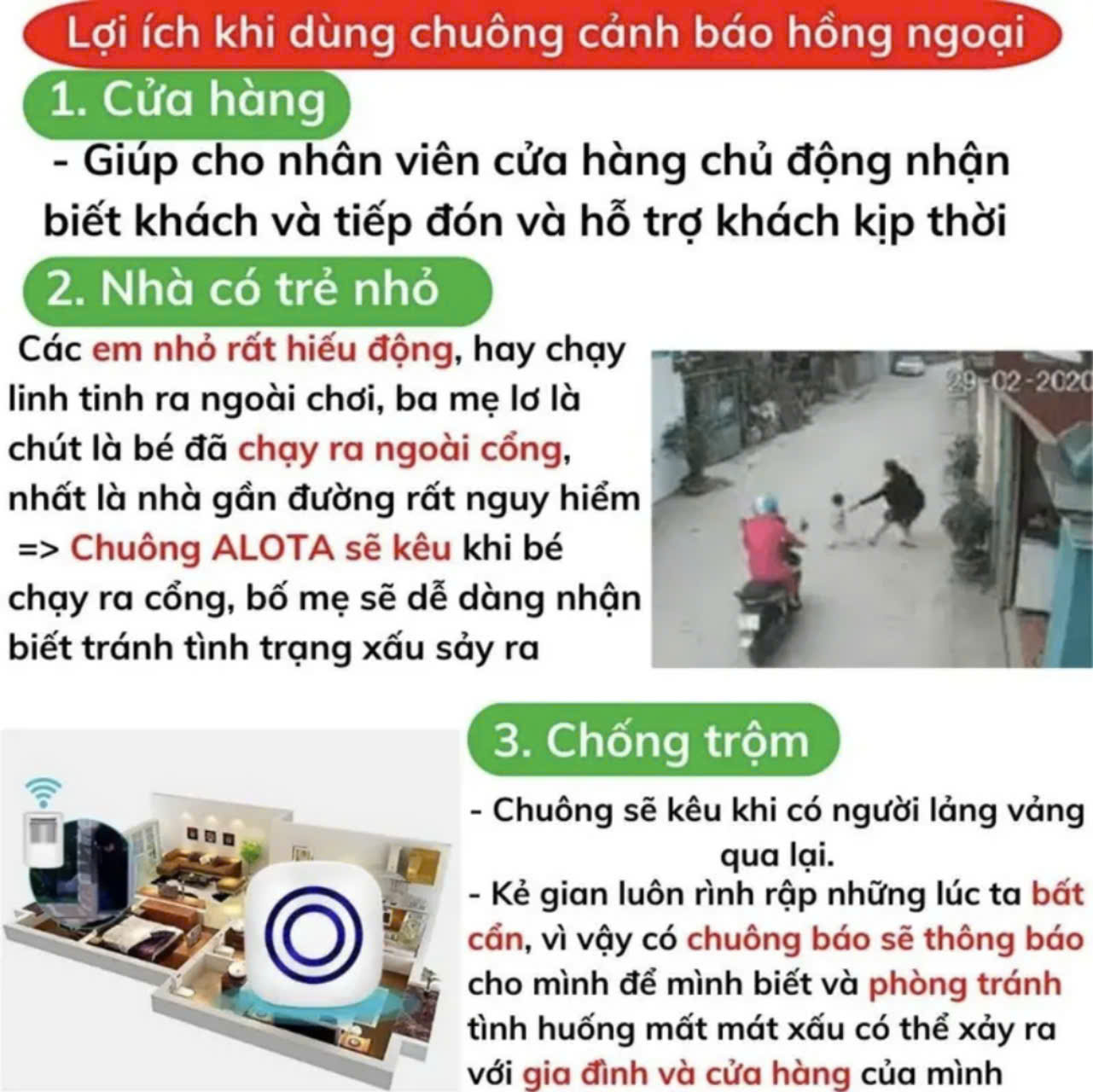 Chuông Cửa Báo Khách Hồng Ngoại Không Dây Cao Cấp - Cảm Biến Chống Trộm Thông Minh Loại Tốt