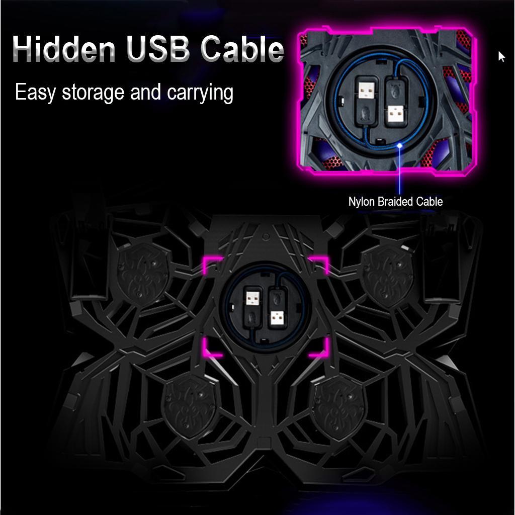 LED Gaming Laptop Cooling Pad 12'' 13'' 14'' 15.6'' 17.3'' Notebook Stand