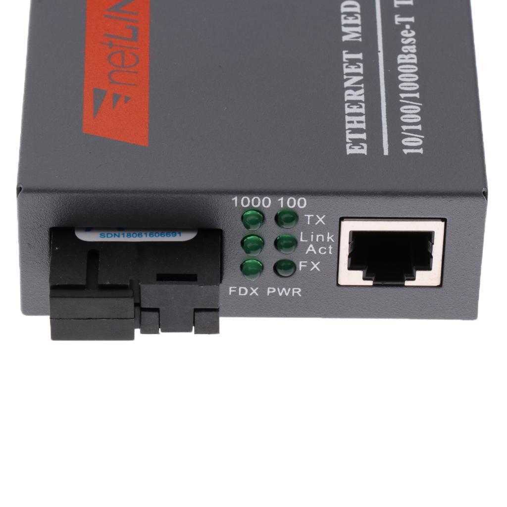 100/1000Mbps Gigbit RJ45 Ethernet to Fiber optic Media Converter 1 Pair