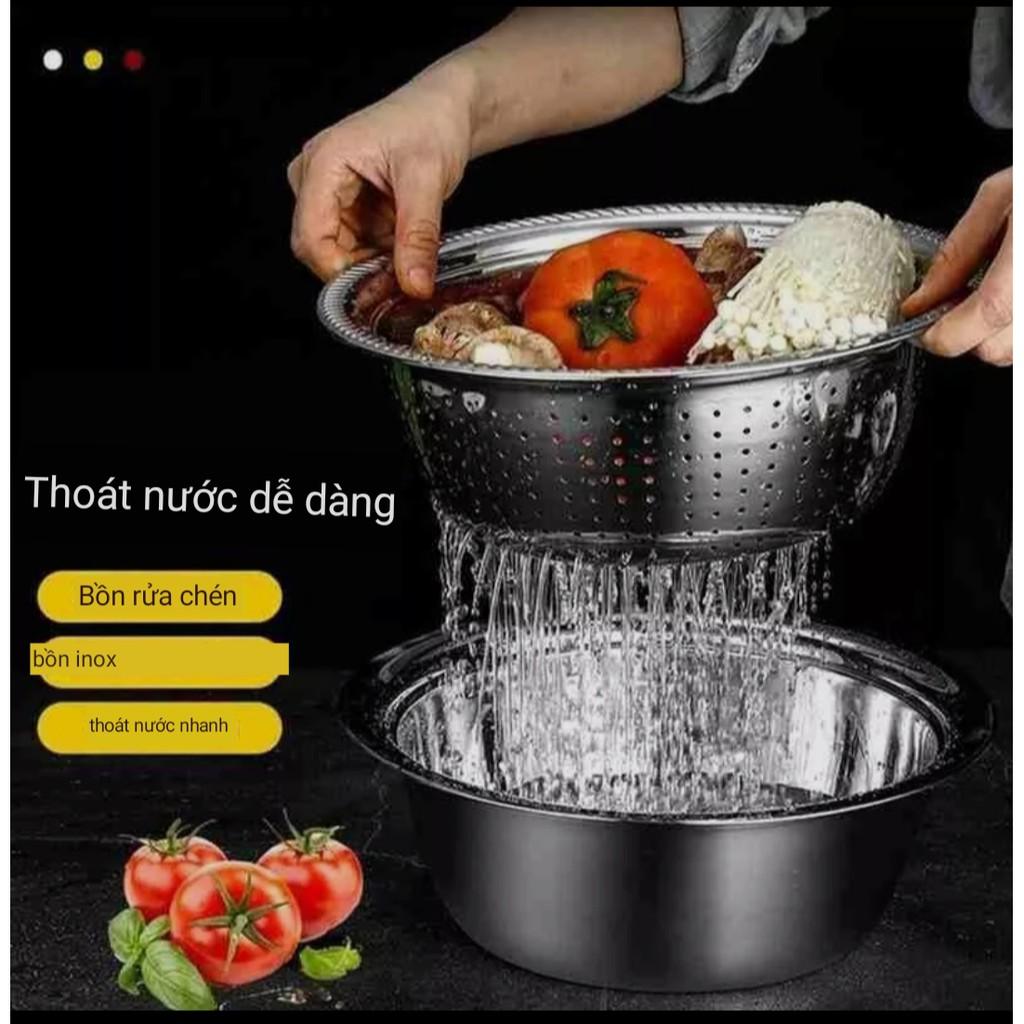 BỘ RỔ INOX KÈM NẠO RAU CỦ 3 CHI TIẾT