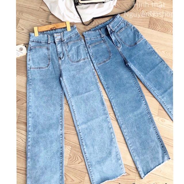 QUẦN JEANS XUÔNG CẠP CAO CO GIÃN SIÊU ĐẸP- hình thật chính chủ