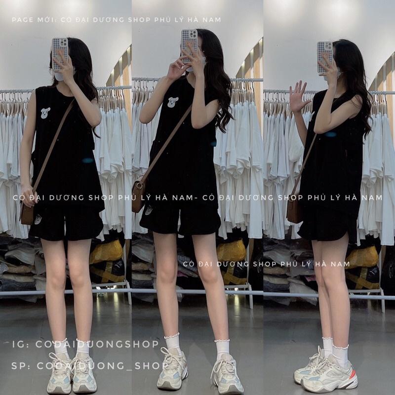 Bộ tanktop gấu mắt X