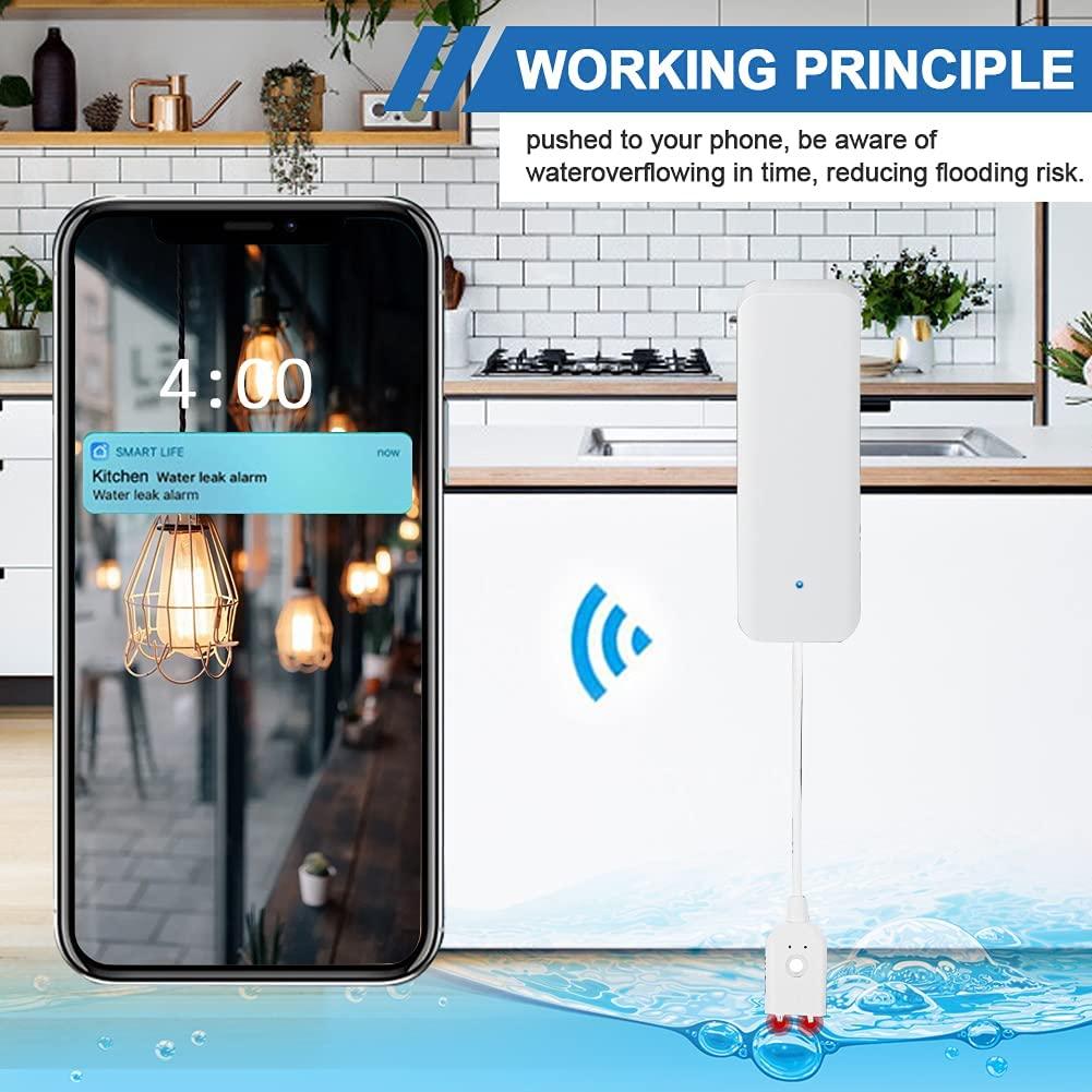 Báo động rò rỉ nước, phát hiện rò rỉ nước Máy dò nước báo động Máy dò nước không dây, âm thanh báo động 60 dB