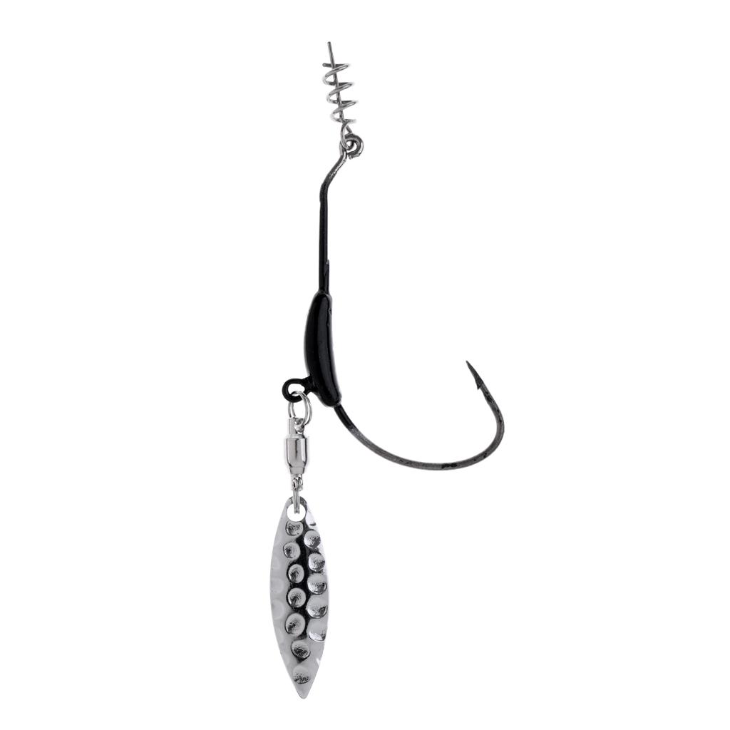 Offset Fishing Crank Hook Lead Weighted Hook with Sppon for Baits Rigs 2g