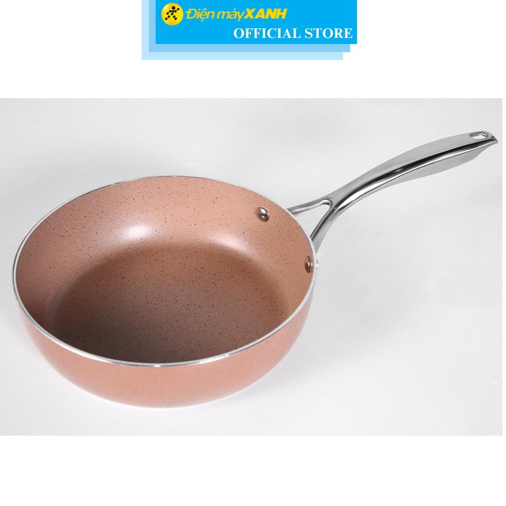 Chảo nhôm sâu chống dính vân đá đáy từ 24 cm Elmich EL-5741MN - Hàng Chính Hãng