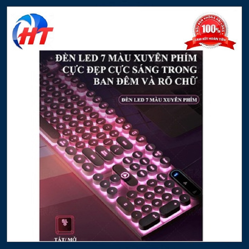 Bàn phím giả cơ SHIPADOO K87 Nút tròn đèn led 7 màu cực đẹp - HT - HÀNG CHÍNH HÃNG