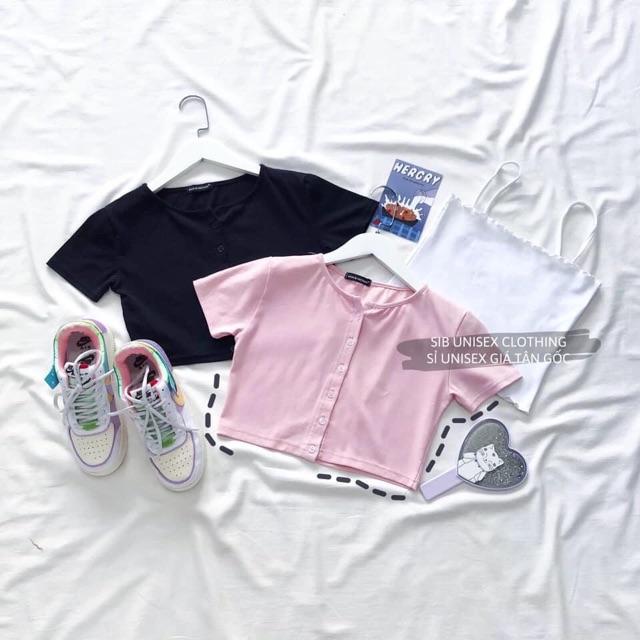 Áo croptop body SIB Clothing tay ngắn sexy có nút cài SIB010