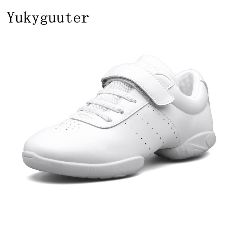 Giày khiêu vũ trẻ em bé gái hiện đại Sneakers Jazz Sneakers Aerobics thở nhẹ trẻ em nhảy múa thể dục thể dục Color: 938 White Shoe Size: 34