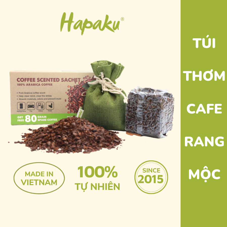 Túi Thơm Cafe Arabica Rang Mộc Khử Mùi Xe Hơi, Phòng Ngủ - Hapaku