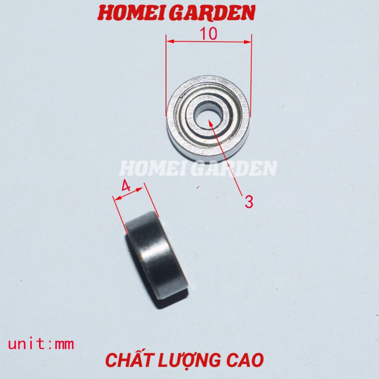 2 cái vòng bi kim loại cho trục 3mm đường kính 10mm kích thước 3x10x4mm - HM0086