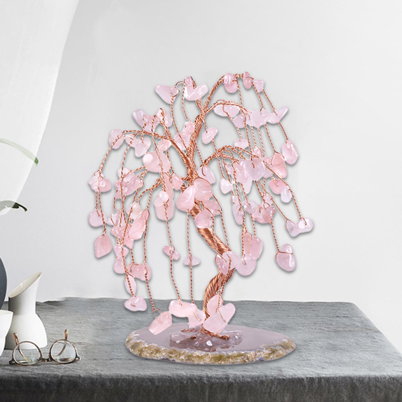 Natural Multi Stone Money Tree Handmade Ornament for Table Decor