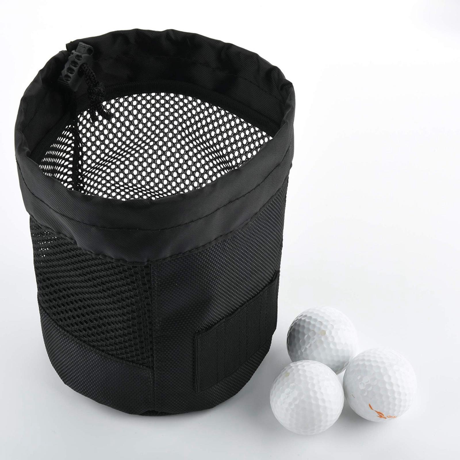 Golf Ball Bags with Tee Holder Portable Nylon Golf Mesh Bag for Training