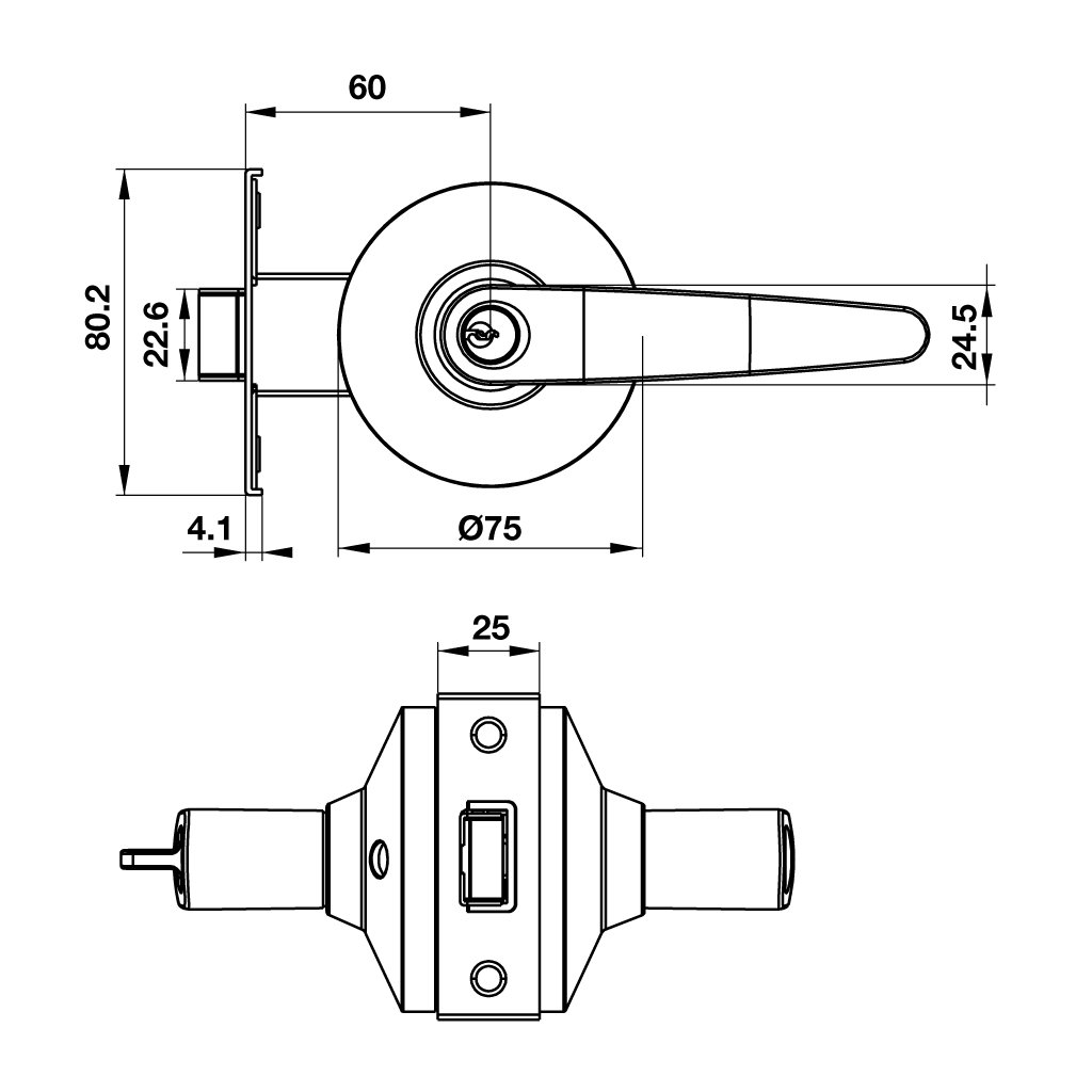 KHOÁ TRÒN GẠT 2 CHỨC NĂNG DIY HAFELE 489.10.820