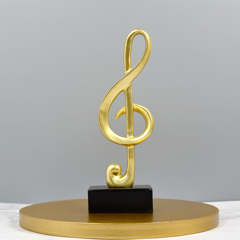 Mô hình 3 nốt nhạc, khoá sol mạ đồng bàn làm việc decor trang trí nhà cửa - Hàng chính hãng