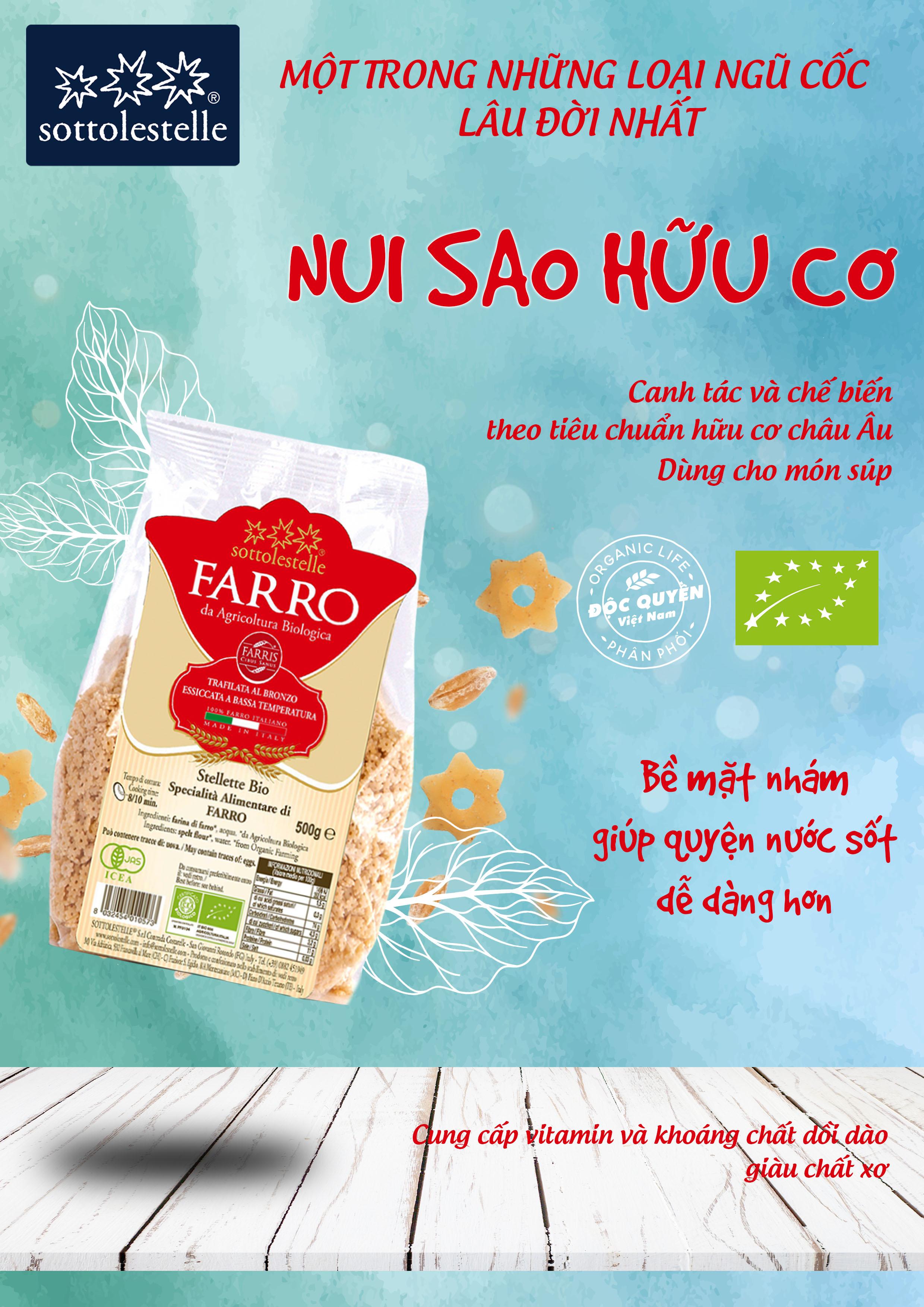 Nui sao hữu cơ Sottolestelle 500g