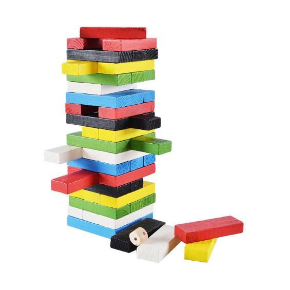 Đồ Chơi Rút Gỗ Màu 54 Thanh Size To - Domino Màu Cho Bé