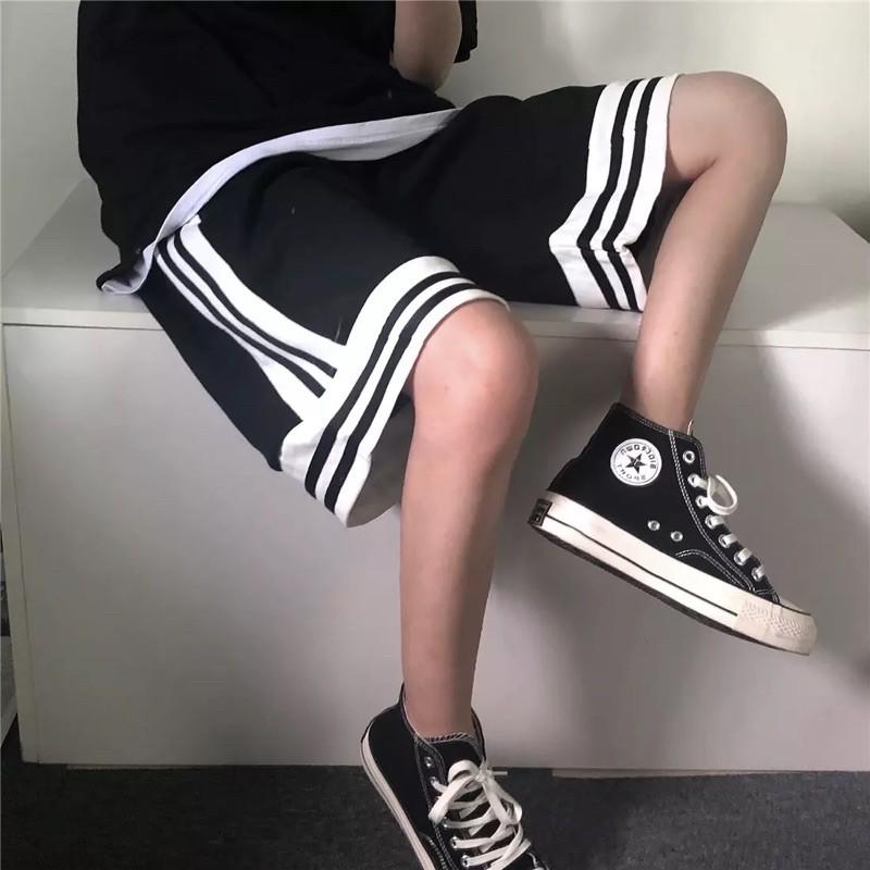 Quần short unisex thun trend Sọc nam nữ phong cách ulzzang Wind