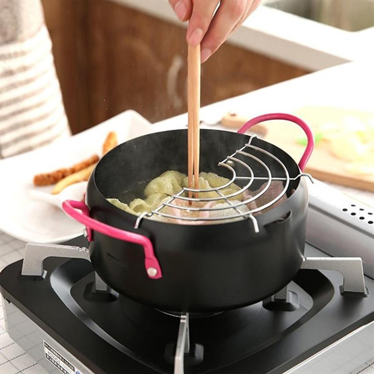 Nồi Chiên Lọc Dầu Kèm Khay Hứng Dùng Cho Mọi Loại Bếp Cao Cấp Tiện Dụng - Giao Hàng Toàn Quốc