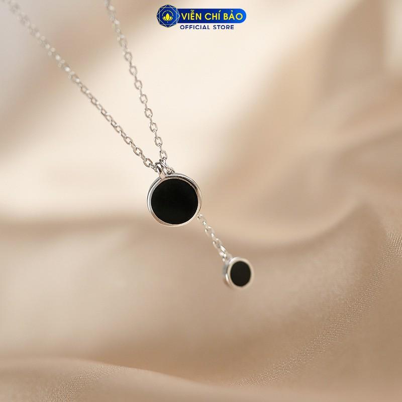 Dây chuyền bạc nữ Black Circle tinh tế phong cách thương hiệu Viễn Chí Bảo D000162