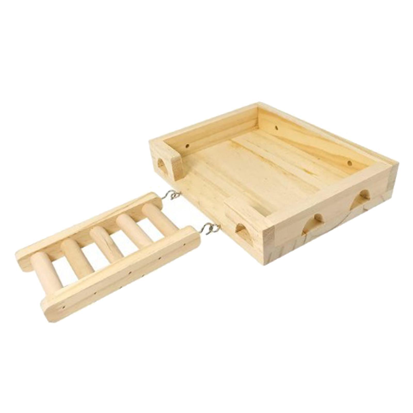 Hamster Wooden Ladder Toy Wooden Ladder Toy Durable Standing for Parakeets Cockatiels Pet Bird Parrot Playground Hamster Stand Platform Toys