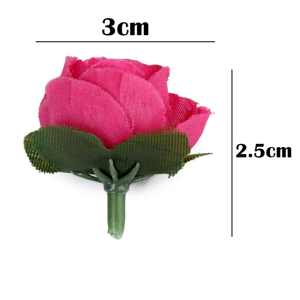 50pcs 3cm Artificial Silk Roses Flower Heads Wedding Decor
