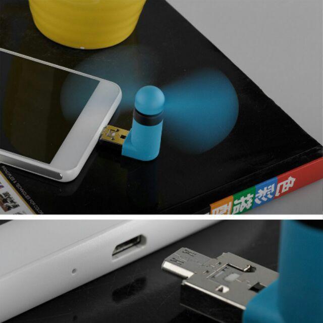 Quạt Mini Silicon Usb 2 trong 1 cho PC và Android siêu lạ